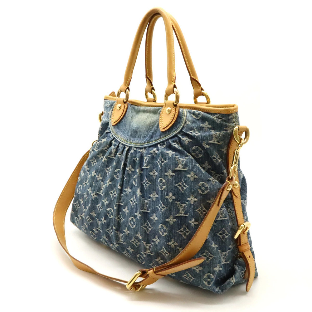 Louis Vuitton Monogram Cabby Blue Neo Tote Handbag Shoulder Denim Bag
